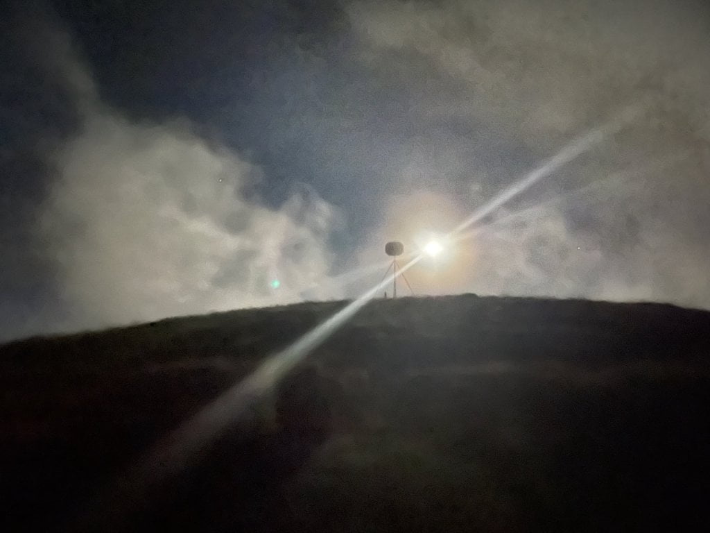 Summiting the first Twin by moonlight.