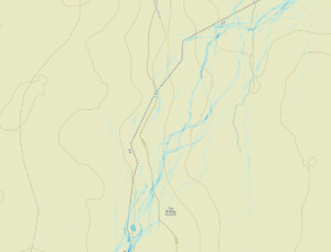 Undefined heatmap in Gaia GPS with faint blue lines indicating no consistent route.
